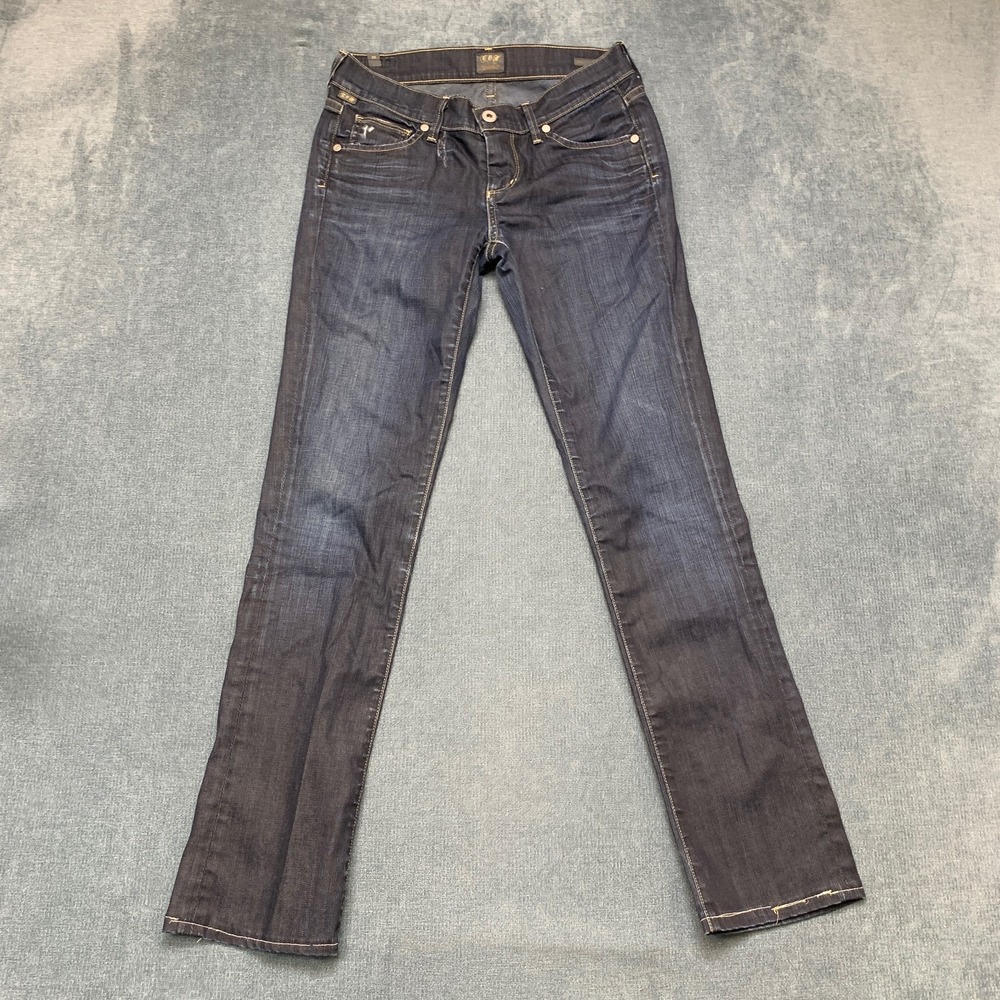 Citizens of Humanity Ava Low Rise Straight Leg Jeans Womens 25 Blue Denim Grunge